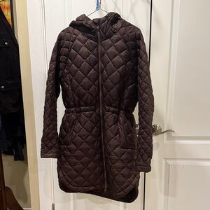 Athleta Dark Brown Quilted Puffer Jacket